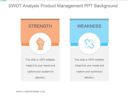 Swot analysis product management ppt background