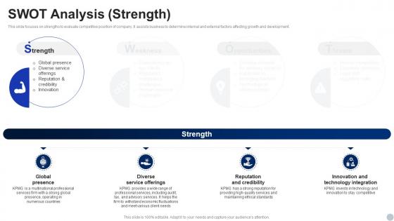 SWOT Analysis Strength KPMG Company Profile Ppt Slides CP SS