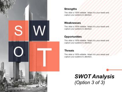 Swot analysis strengths ppt powerpoint presentation visual aids deck