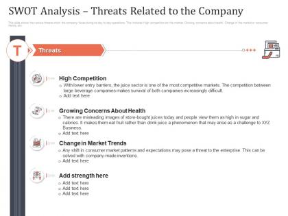 Swot analysis threats related to the company earn customer loyalty towards ppt themes