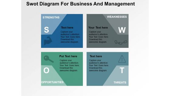 Swot diagram for business and management flat powerpoint design
