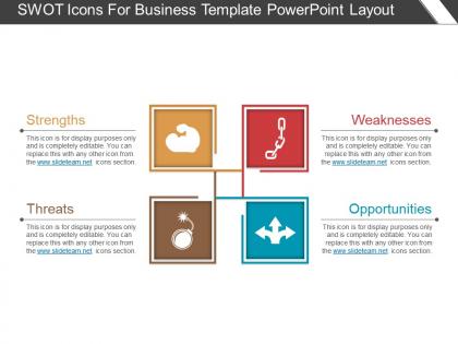 Swot icons for business template powerpoint layout
