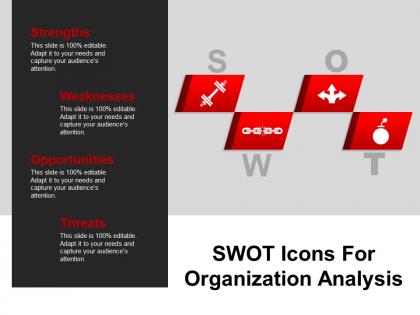 Swot icons for organization analysis powerpoint ideas