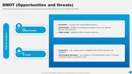 SWOT Opportunities And Threats Sap Company Profile Ppt Icons CP SS