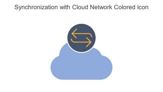 Synchronization With Cloud Network Colored Icon In Powerpoint Pptx Png And Editable Eps Format