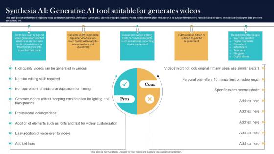 Synthesia AI Generative AI Tool Suitable For Top Generative AI Tools To Look For AI SS V