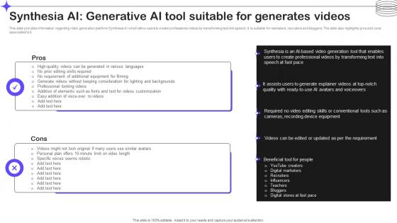 Synthesia Ai Generative Ai Tool Suitable Splendid 10 Generative Ai Tools AI SS V
