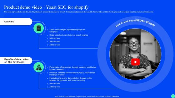 Synthesia Ai Platform Integration Product Demo Video Yoast Seo For Shopify