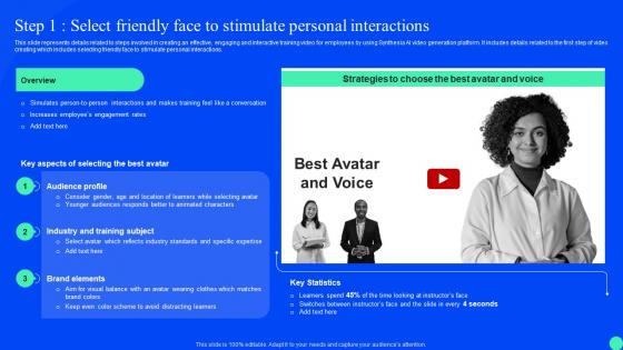 Synthesia Ai Platform Integration Step 1 Select Friendly Face To Stimulate Personal Interactions