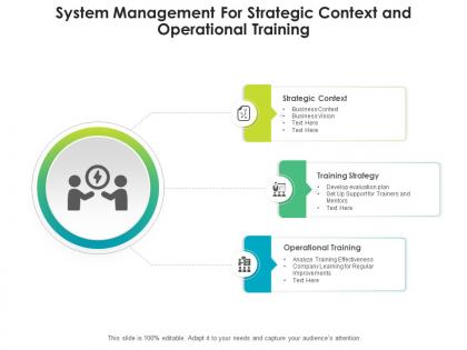 System management for strategic context and operational training