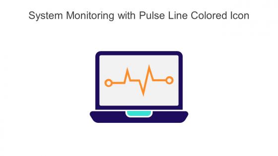 System Monitoring With Pulse Line Colored Icon In Powerpoint Pptx Png And Editable Eps Format