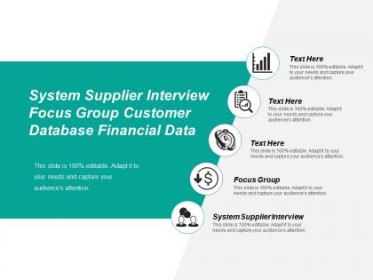 System supplier interview focus group customer database financial data