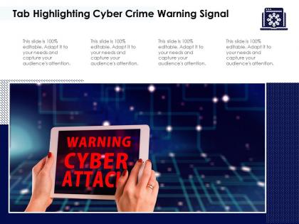 Tab highlighting cyber crime warning signal