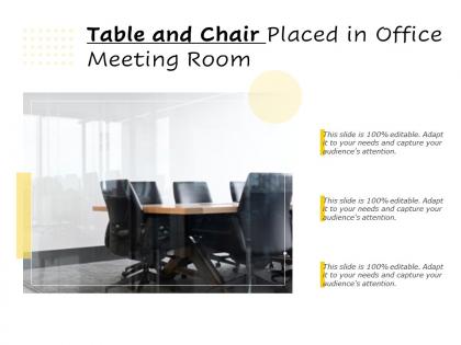 Table and chair placed in office meeting room