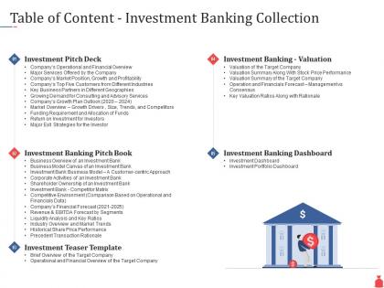 Table of content investment banking collection ppt powerpoint presentation professional