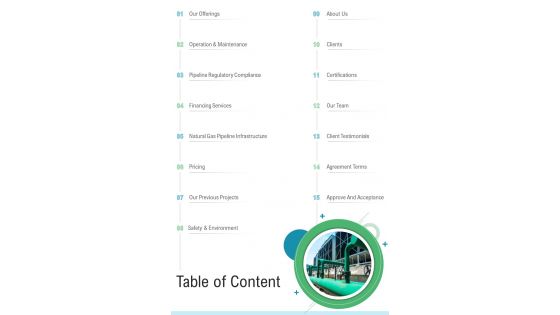 Table Of Content Pipeline Proposal One Pager Sample Example Document