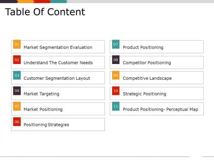 Table of content ppt diagrams