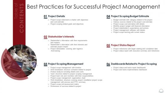 Table Of Contents Best Practices For Successful Project Management
