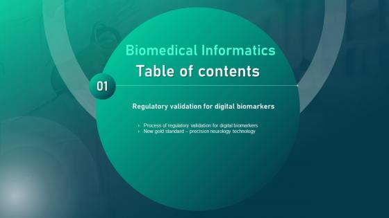 Table Of Contents Biomedical Informatics Ppt Powerpoint Presentation Portfolio Ideas