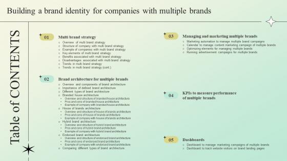 Table Of Contents Building A Brand Identity For Companies With Multiple Brands