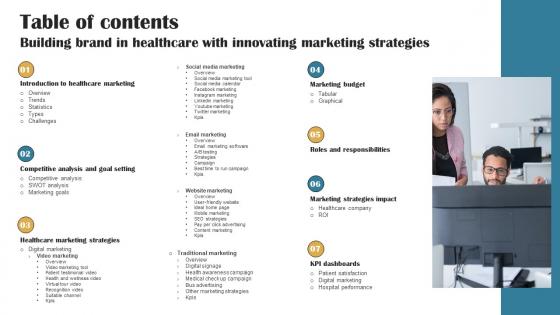 Table Of Contents Building Brand In Healthcare With Innovating Marketing Strategies