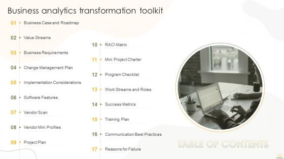 Table Of Contents Business Analytics Transformation Toolkit