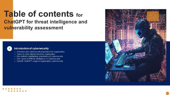 Table Of Contents Chatgpt For Threat Intelligence And Vulnerability Assessment AI SS V