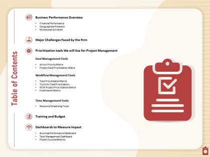 Table of contents deal management n339 powerpoint presentation maker