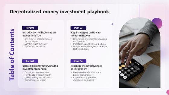Table Of Contents Decentralized Money Investment Playbook Ppt Slides Graphics Download