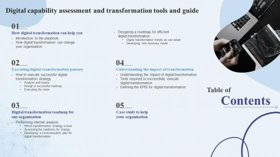 Table Of Contents Digital Capability Assessment And Transformation Tools And Guide