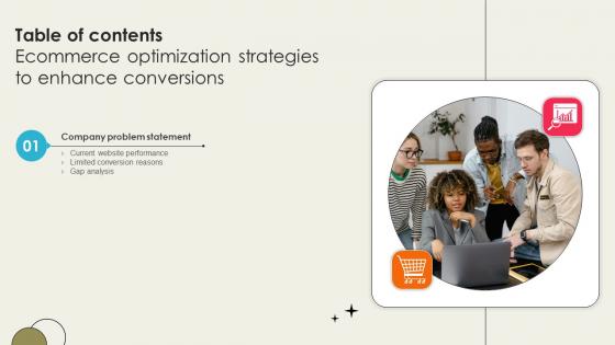 Table Of Contents Ecommerce Optimization Strategies To Enhance Conversions SA SS V