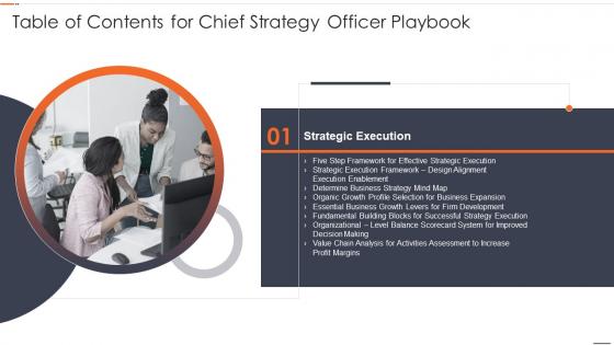 Table Of Contents For Chief Strategy Officer Playbook