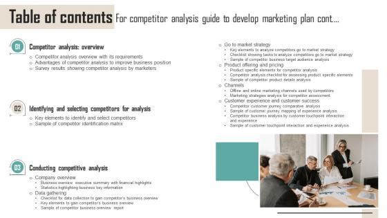 Table Of Contents For Competitor Analysis Guide To Develop Marketing Plan MKT SS V