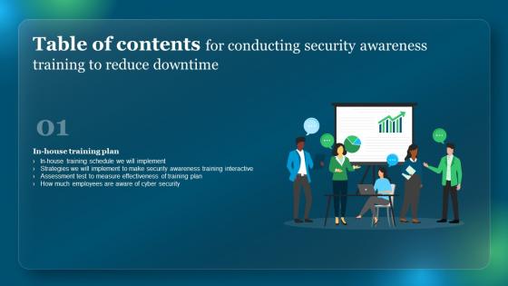 Table Of Contents For Conducting Security Awareness Training To Reduce Downtime