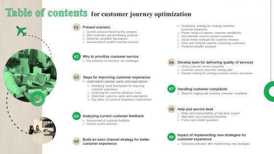 Table Of Contents For Customer Journey Optimization