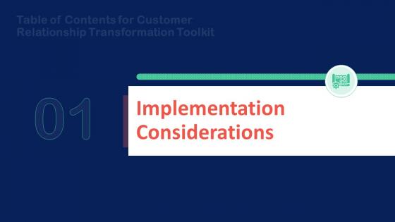 Table Of Contents For Customer Relationship Transformation Toolkit