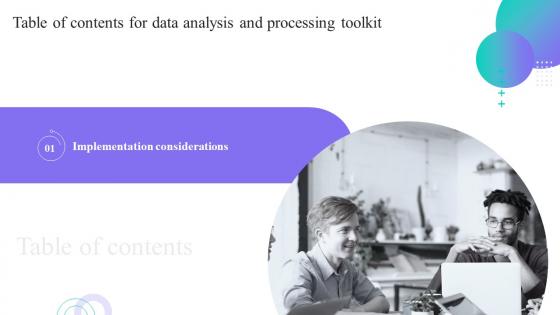Table Of Contents For Data Analysis And Processing Toolkit