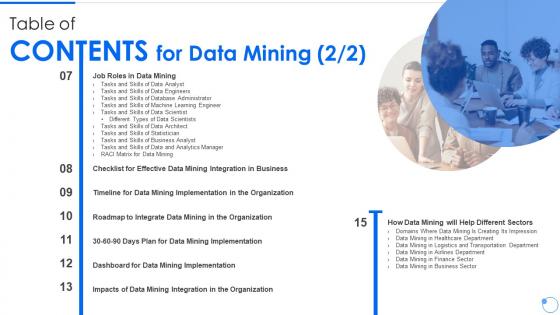 Table Of Contents For Data Mining Ppt Rules