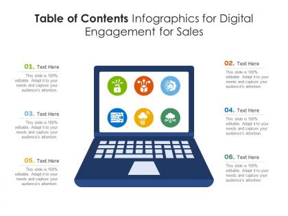 Table of contents for digital engagement for sales infographic template