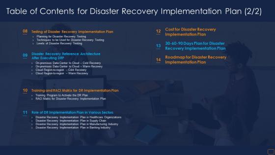 Table Of Contents For Disaster Recovery Implementation Plan Ppt Tips