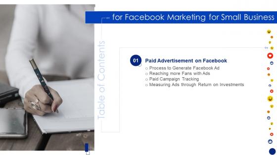 Table Of Contents For Facebook Marketing For Small Business Ppt Slides Images