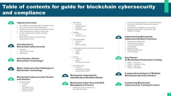 Table Of Contents For Guide For Blockchain Cybersecurity And Compliance BCT SS V