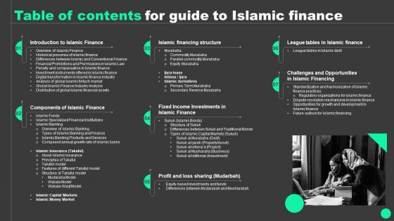 Table Of Contents For Guide To Islamic Finance Fin SS V