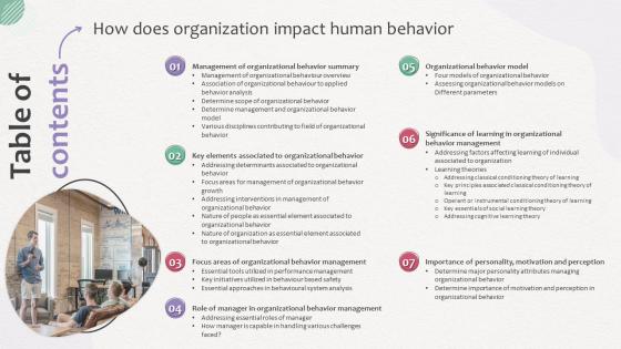 Table Of Contents For How Does Organization Impact Human Behavior