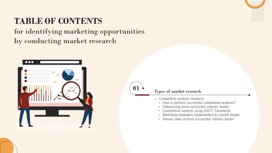 Table Of Contents For Identifying Marketing Opportunities By Conducting Market Research Mkt Ss V