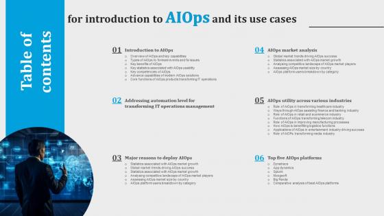 Table Of Contents For Introduction To Aiops And Its Use Cases Ppt Structure AI SS V