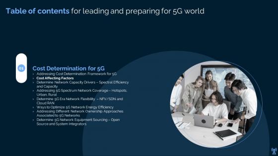 Table Of Contents For Leading And Preparing For 5g World Ppt Slides Infographic Template