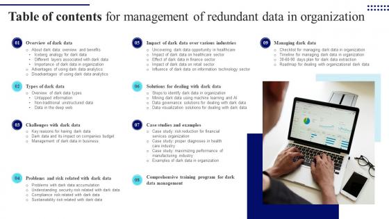 Table Of Contents For Management Of Redundant Data In Organization