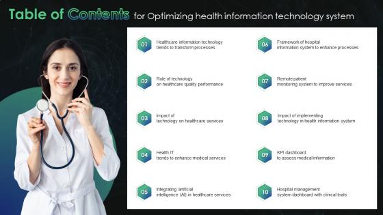 Table Of Contents For Optimizing Health Information Technology System