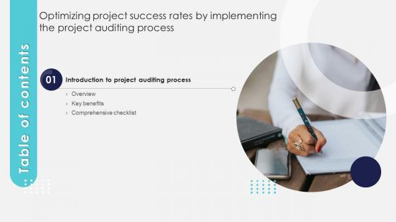 Table Of Contents For Optimizing Project Success Rates By Implementing The Project Auditing Process